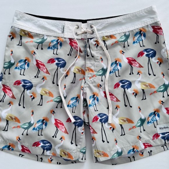 Rhythm Royal Crane Birds Trunk Board Shorts - Picture 3 of 5
